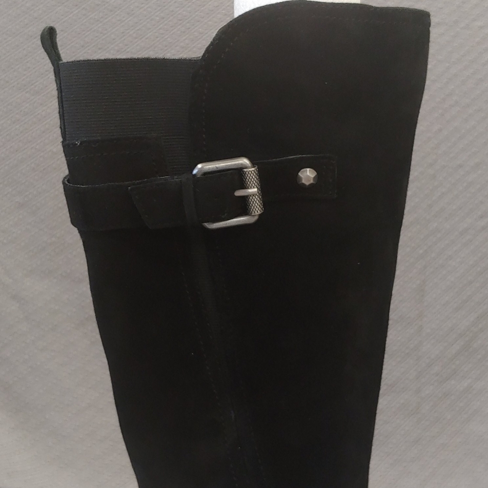 Naturalizer Jordan Suede Riding Boot Black- 8W - Picture 8 of 15